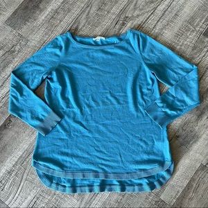 Cyrus Blue Curved Hem Basic Sweater Womens Large